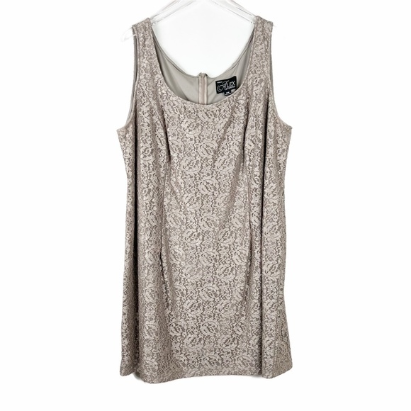 Alex Evenings Dress And Jacket Set Womens 24W Antique Nickel Lace 2-Piece Set - Picture 4 of 16